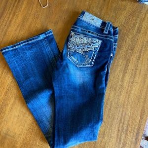 Girls Miss Me boot cut jeans size 14